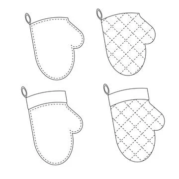 Vector set of illustrations of gloves for hot Stock Illustration