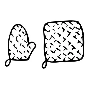 Vector set of illustrations of gloves for hot Stock Illustration