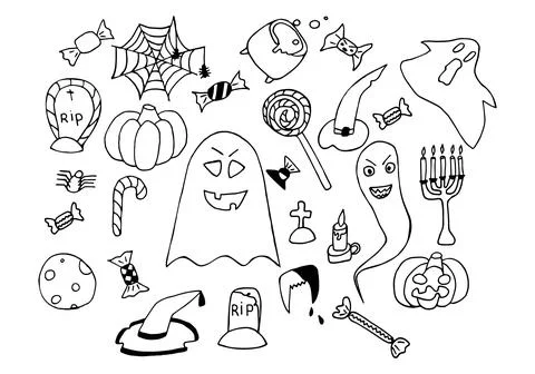 Vector set of illustrations for Halloween Stock Illustration