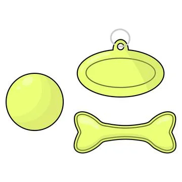 Vector set of illustrations of pet accessories in flat style Stock Illustration