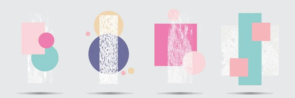 Vector set of illustrations. Set of covers with graphic geometric and gradient Illustrazione stock