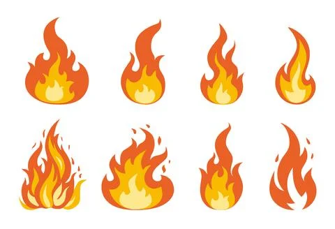 Vector set with the image of a flame Stock Illustration