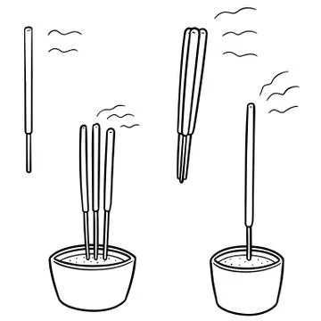 Vector set of incense stick Illustrazione stock