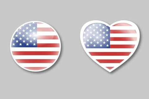 Vector set for Independence Day. Stock Illustration