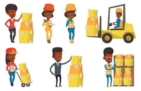 Vector set of industrial workers Stock-Illustration
