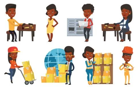 Vector set of industrial workers Stock-Illustration
