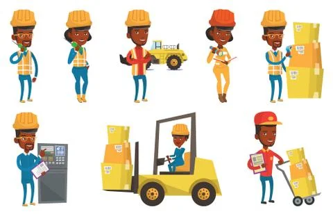 Vector set of industrial workers Stock-Illustration