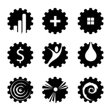 Vector set of industries signs Stock Illustration