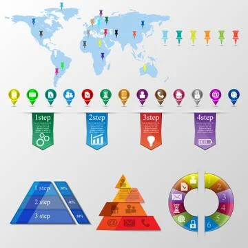 The vector set of info graphic elements Illustrazione stock