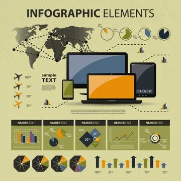 Vector set of infographic elements Illustrazione stock