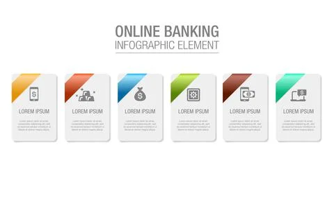 Vector set of infographic layout elements for text and icons, complete with shad Stock Illustration