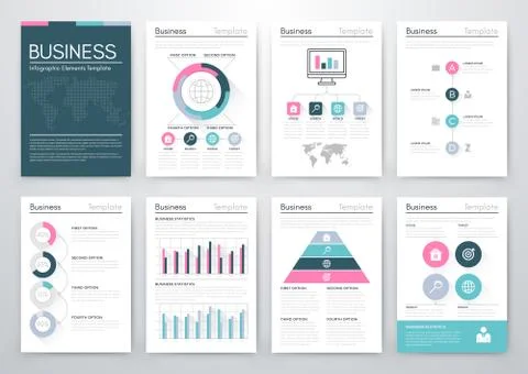 Vector set of infographics business Stock Illustration