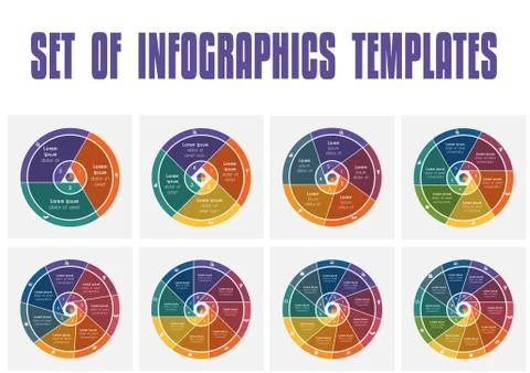 Vector set of Infographics. Universal flat templates elements  conceptual cyc Stockillustratie