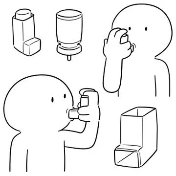 Vector set of inhalation medicines Stock Illustration