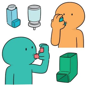 Vector set of inhalation medicines Stock Illustration