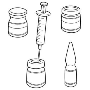 Vector set of injection medicine Stock Illustration