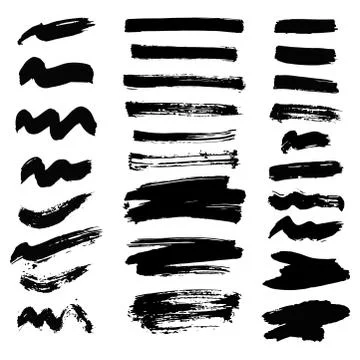 Vector set of ink splashes blots splatter collection grunge design element and Ilustración de archivo