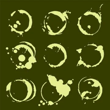 Vector set of ink splashes blots splatter collection grunge design element and Stock Illustration