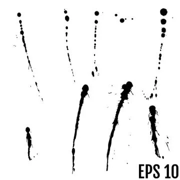 Vector set of ink splashes blots splatter collection grunge design element an Stock-Illustration