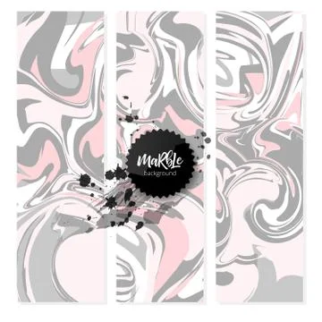 Vector set Ink texture watercolor hand drawn marbling illustration, abstract 库存插图