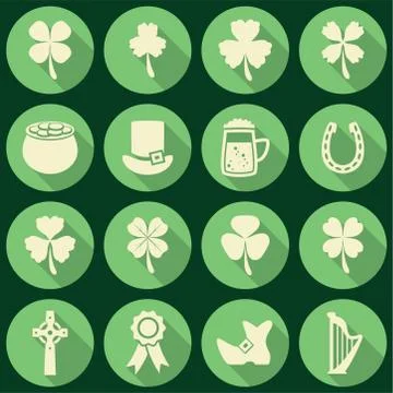 Vector set of irish St. Patrick's Day icons Stock Illustration