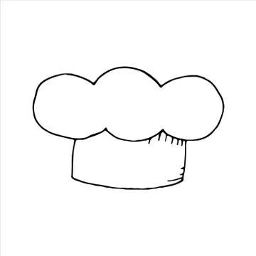 Vector set, isolated doodle elements, cook hat for cooking, coloring book Stockillustratie