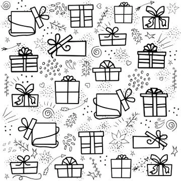 Vector set of isolated elements on a white background for the holidays with g Stock Illustration