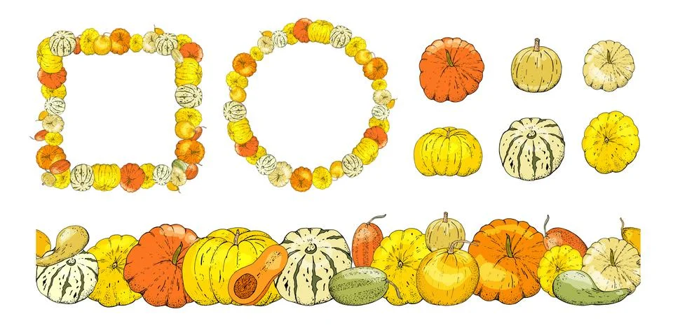 Vector set of isolated elements on white background Stock Illustration