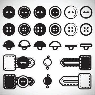 Vector set of isolated icons of buttons in flat style in full face and profil Stockillustratie