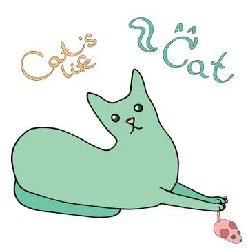 Vector set isolated multicolored cat Illustrazione stock