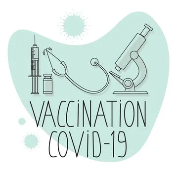 Vector set of items for vaccination. Stock Illustration