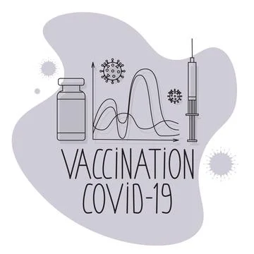 Vector set of items for vaccination. Stock Illustration