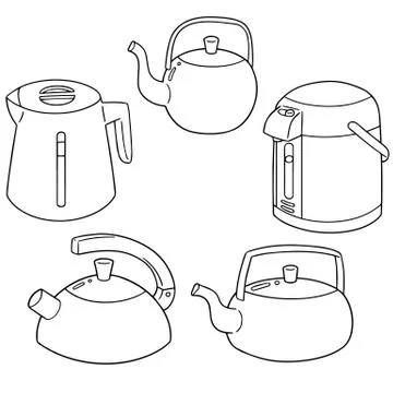 Vector set of kettle Stock Illustration