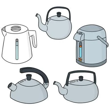 Vector set of kettle Stock Illustration