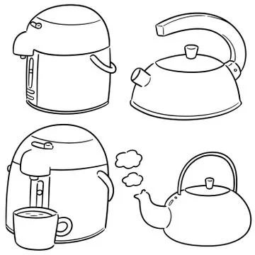 Vector set of kettle Stock Illustration