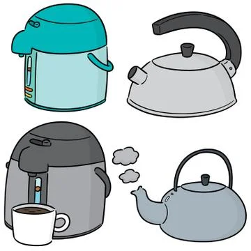 Vector set of kettle Stock Illustration