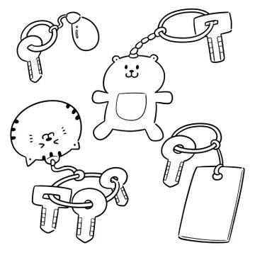 Vector set of keychain Stock Illustration