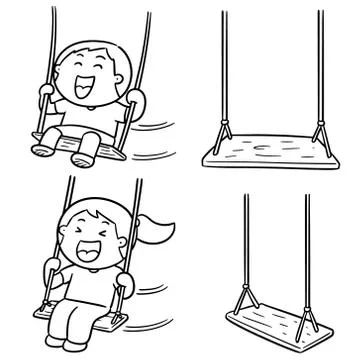Vector set of kid swing Stock Illustration