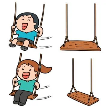 Vector set of kid swing Stock Illustration