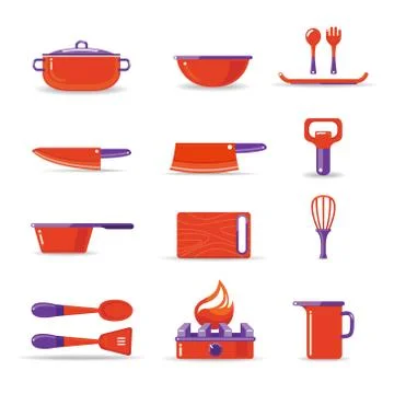 Vector Set Kitchen. Stock Illustration