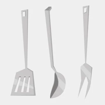 Vector Set Kitchen Utensils. cooking tools flat style. cook equipment isolate Stock Illustration