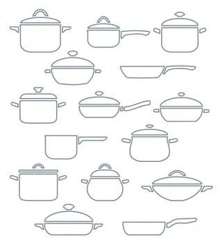 Vector set of kitchen utensils. Stock Illustration