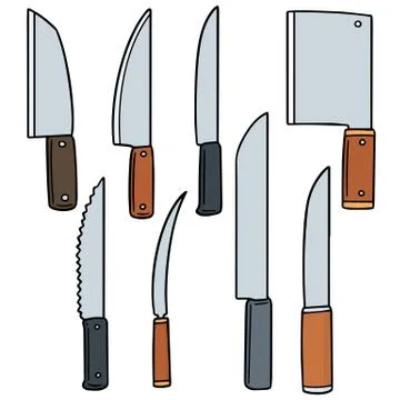 Vector set of knife Stock Illustration
