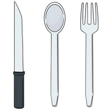Vector set of knife, spoon and fork Stock Illustration