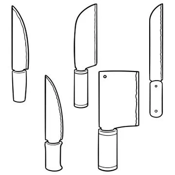 Vector set of knives Stock Illustration