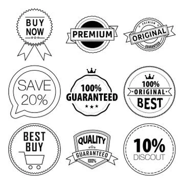 Vector set labels Stock Illustration