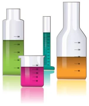 Vector set of laboratory glassware Stock Illustration