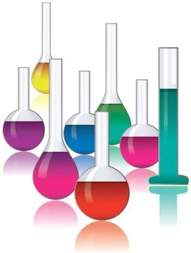 Vector set of laboratory glassware Stock Illustration