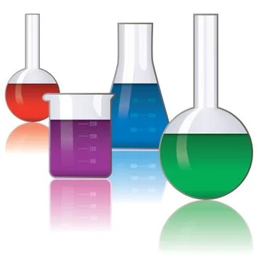 Vector set of laboratory glassware Stock Illustration