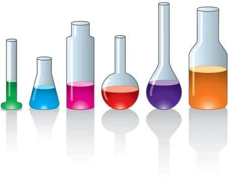 Vector set of laboratory glassware Stock Illustration